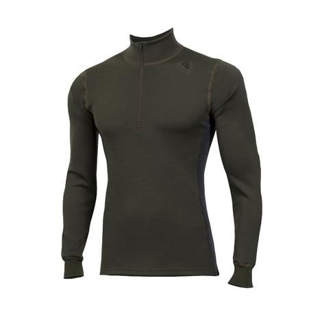 Aclima Warmwool Mock Neck W Zip Mens  Olive Night   Marengo