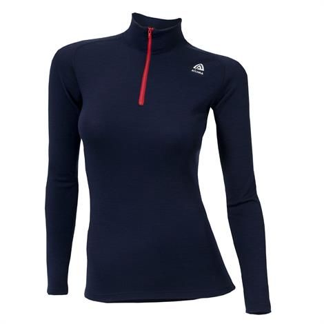 Aclima Warmwool Mock Neck W Zip Woman  Peacoat