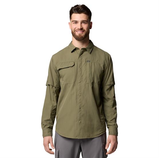 Columbia Mens Skien Valley Long Sleeve Shirt Stone Green