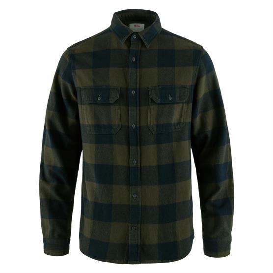 Fj? Llr? Ven ? Vik Heavy Flannel Shirt Mens  Deep Forest   Dark Navy