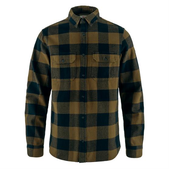 Fj? Llr? Ven ? Vik Heavy Flannel Shirt Mens  Wood Brown   Dark Navy