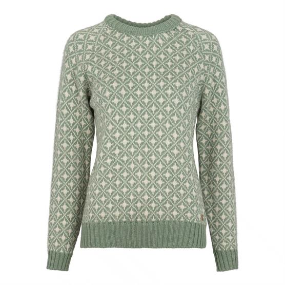 Fuza Wool Alma Striktrøje til kvinder - Rund hals, Dusty