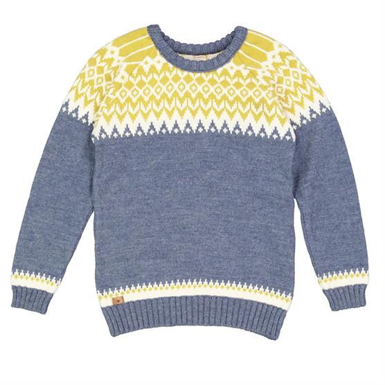 Fuza Wool Ladies Helga Sweater Round Neck  Silver Blue