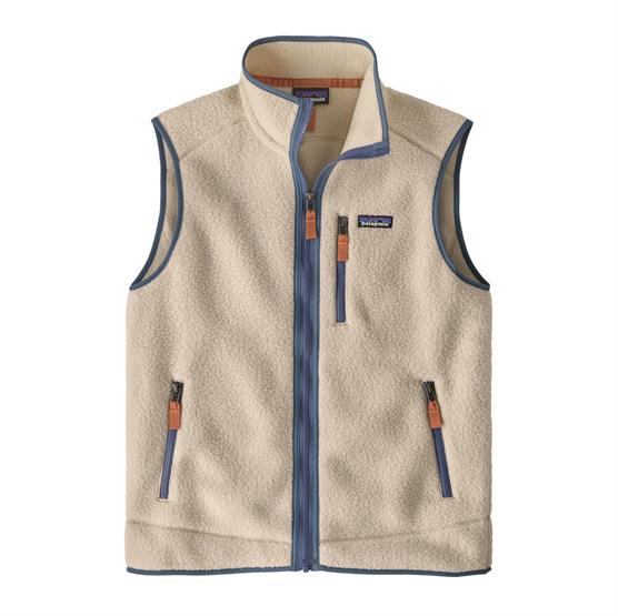 Patagonia Mens Retro Pile Vest  Dark Natural   Utility Blue