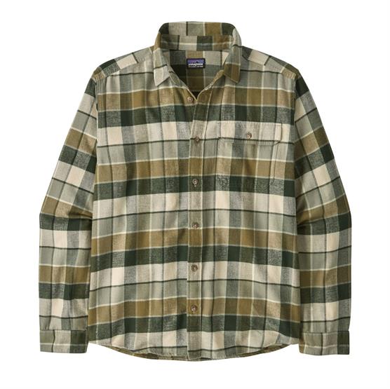 Patagonia Mens L S Lw Fjord Flannel Shirt  Rocky   Old Growth Green