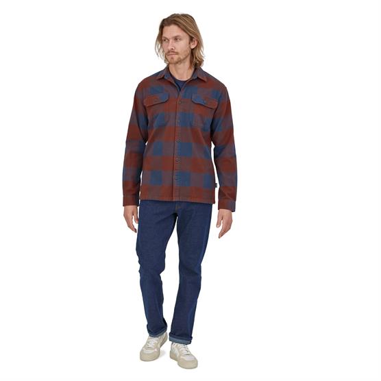 Patagonia Mens L S Organic Cotton Mw Fjord Flannel Shirt  Mountain Plaid: Smolder Blue