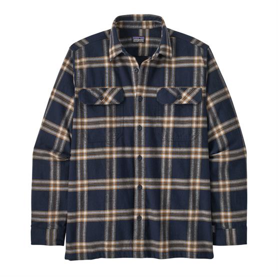 Patagonia Mens L S Organic Cotton Mw Fjord Flannel Shirt  North Line   New Navy