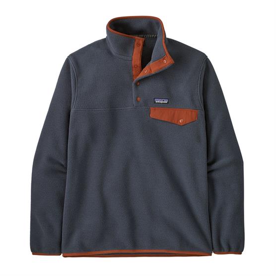 Patagonia Mens Lw Synch Snap T P O  Smolder Blue   Burnished Red