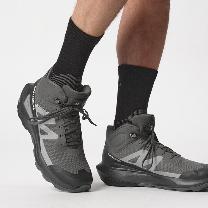 Salomon Elixir Activ Mid Gtx Herre   Mænd  Magnet Phantom Sharkskin      Uk     Vandrestøvler