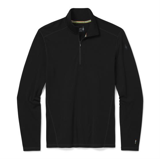 Smartwool Mens Thermal Merino Base Layer   Zip  Black