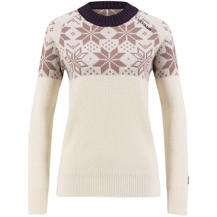 Ulvang Rav Kiby Round Neck Dame   Uld  Vanilla Plum L   Trøjer