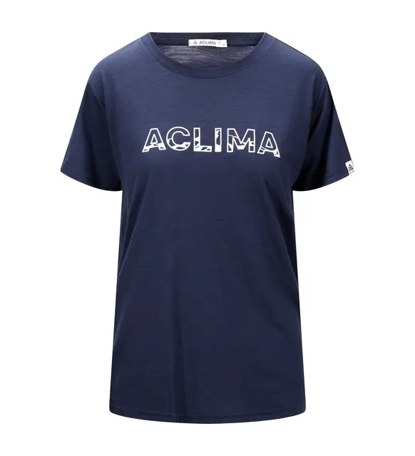 Aclima Lightwool Logo T Shirt W Navy Blaze Xl