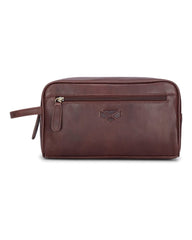 Hoggs Of Fife   Monarch Leather Wash Bag
