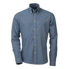 Laksen   Baldwin   Brushed Cotton Skjorte   Blue