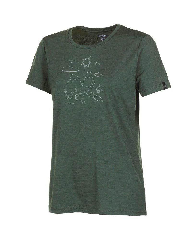 Ivanhoe Uw Cilla Uld T-shirt til Udendørsbrug - Rifle Green