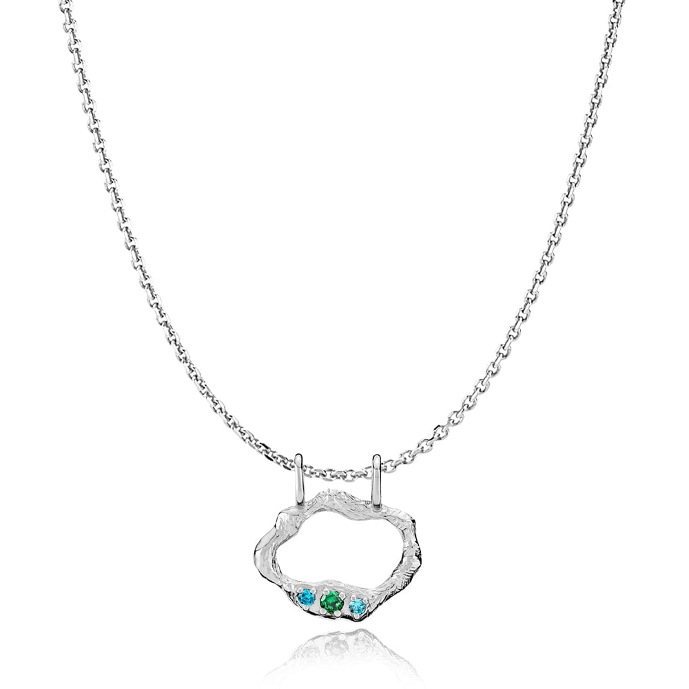 Ocean   Necklace With Pendant Silver