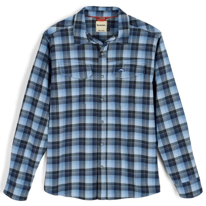 Simms Gallatin Flannel Shirt Kennebec Pld Steel Blue