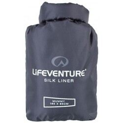 Lifeventure Silk Sleeping Bag Liner  Mummy  Grey    Sovepose