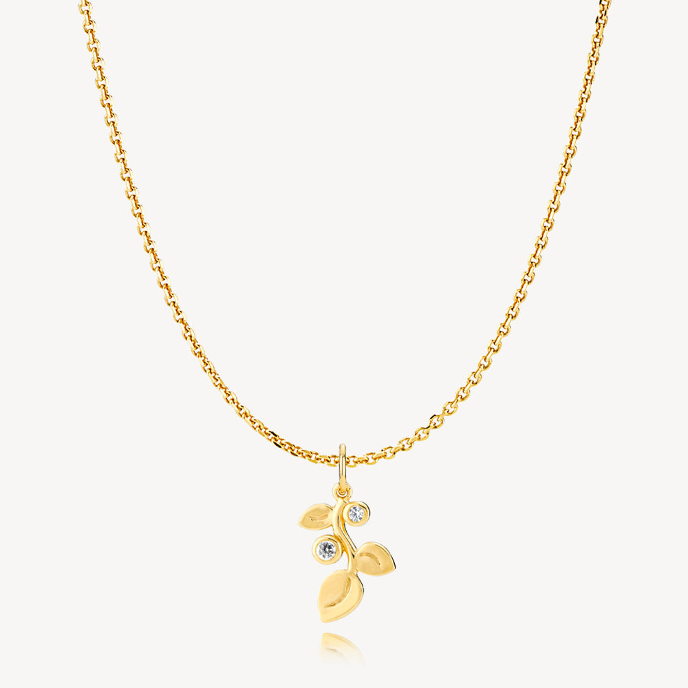 Amber   Kæde Med Vedhæng Forgyldt