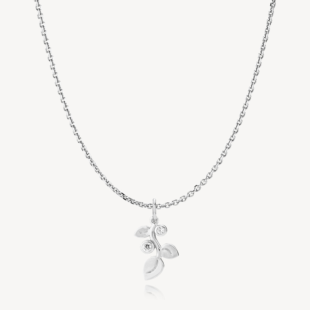 Amber   Kæde Med Vedhæng Sølv