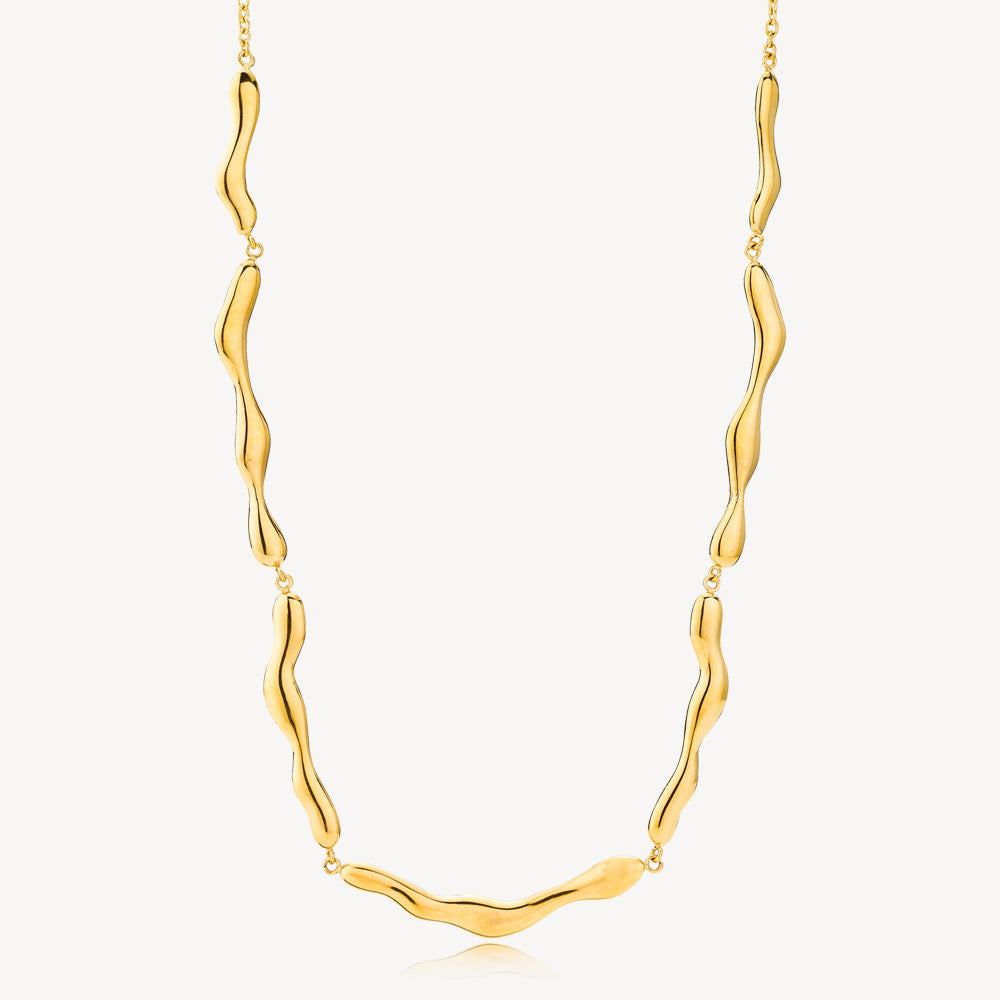 Wavy   Halskæde Forgyldt