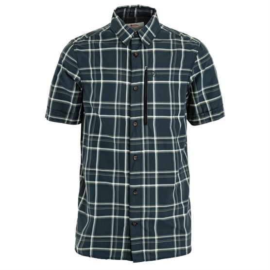 Fj? Llr? Ven Abisko Hike Shirt Ss Mens  Dark Navy   Chalk White