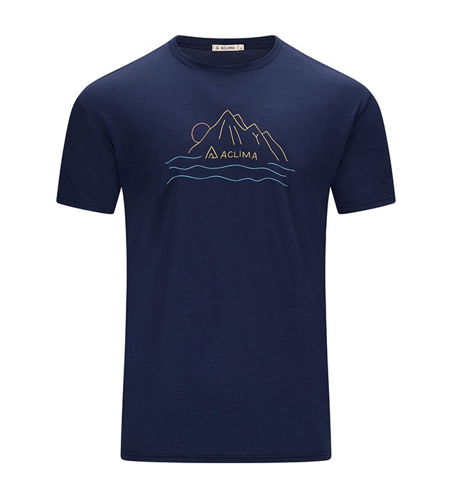 Aclima Lightwool Classic Tee Sunset Navy Blazer M   T Shirt  Polo Shirt
