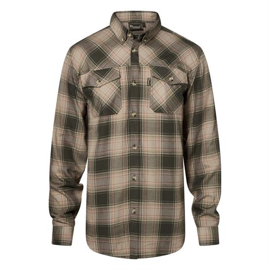 Pinewood Finnveden Forest Flannel Shirt Mens Olive D Green