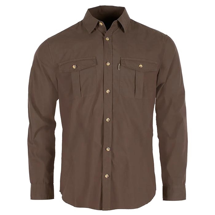 Pinewood Insectsafe Poplin Ls Shirt Herre Mænd Dark Olive M Skjorter