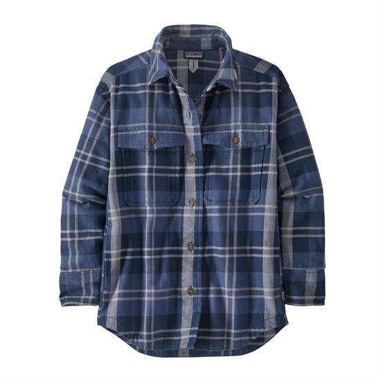 Patagonia Womens Hw Fjord Flannel Overshirt Bristle Navy
