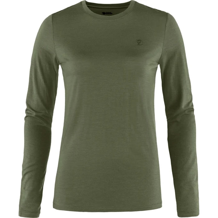 Fj? Llr? Ven Abisko Wool Ls Kvinder Damer Laurel Green Xs T Shirts