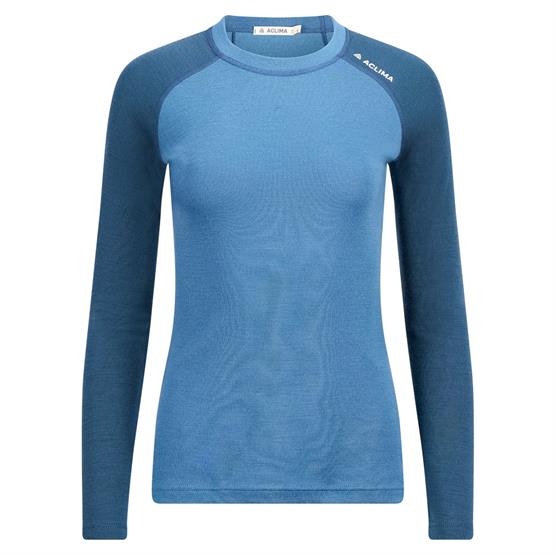 Aclima Warmwool Crewneck Womens  Blue Fusion   Midnight Navy