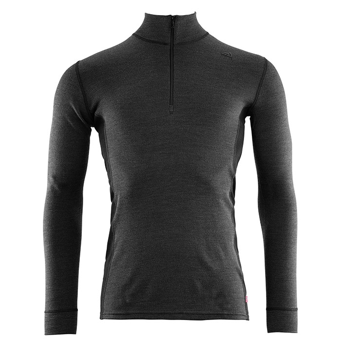 Aclima Warmwool Mock Neck W Zip Man Marengo Black Xl