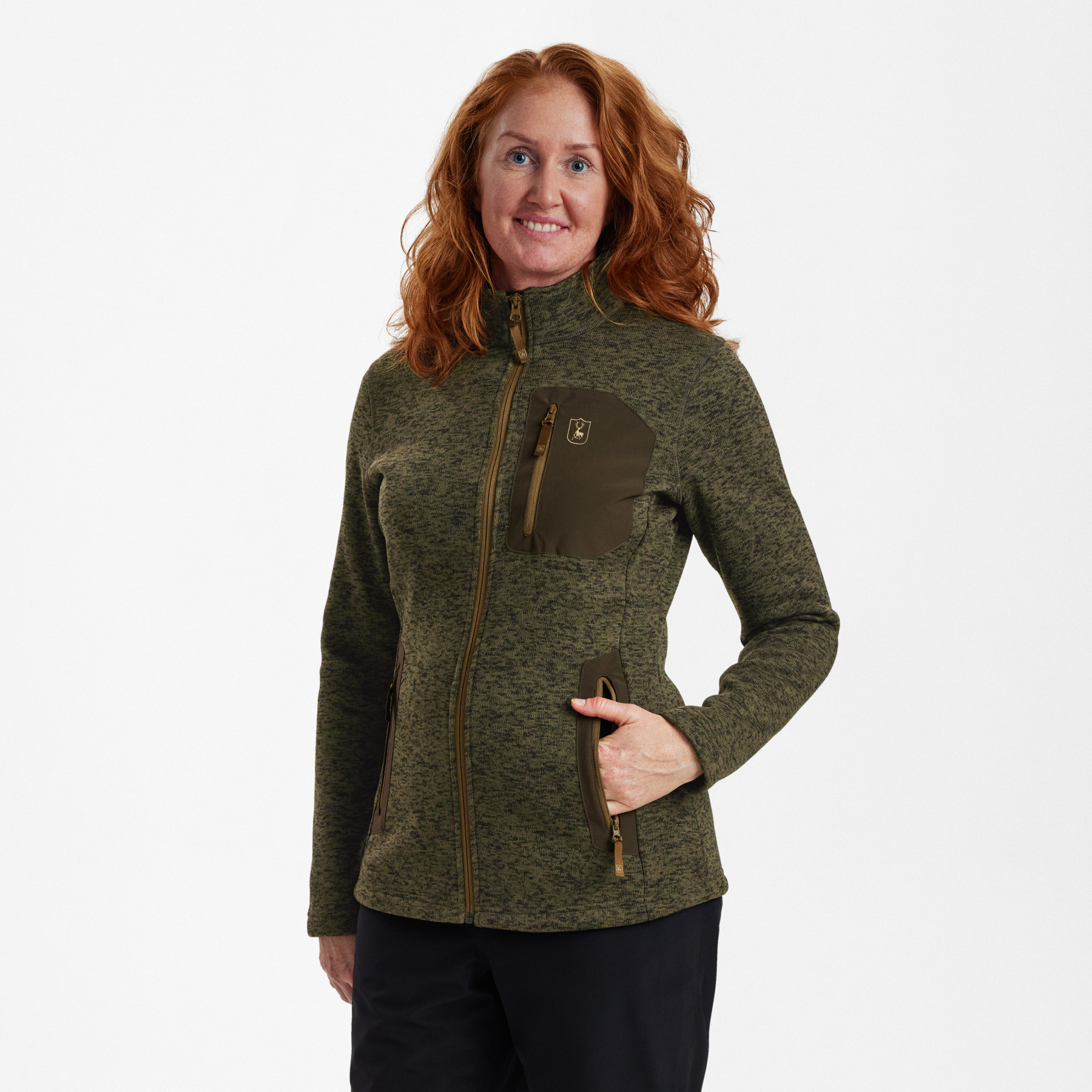 Deerhunter Lady Sarek Strikjakke   Olive Night Melange