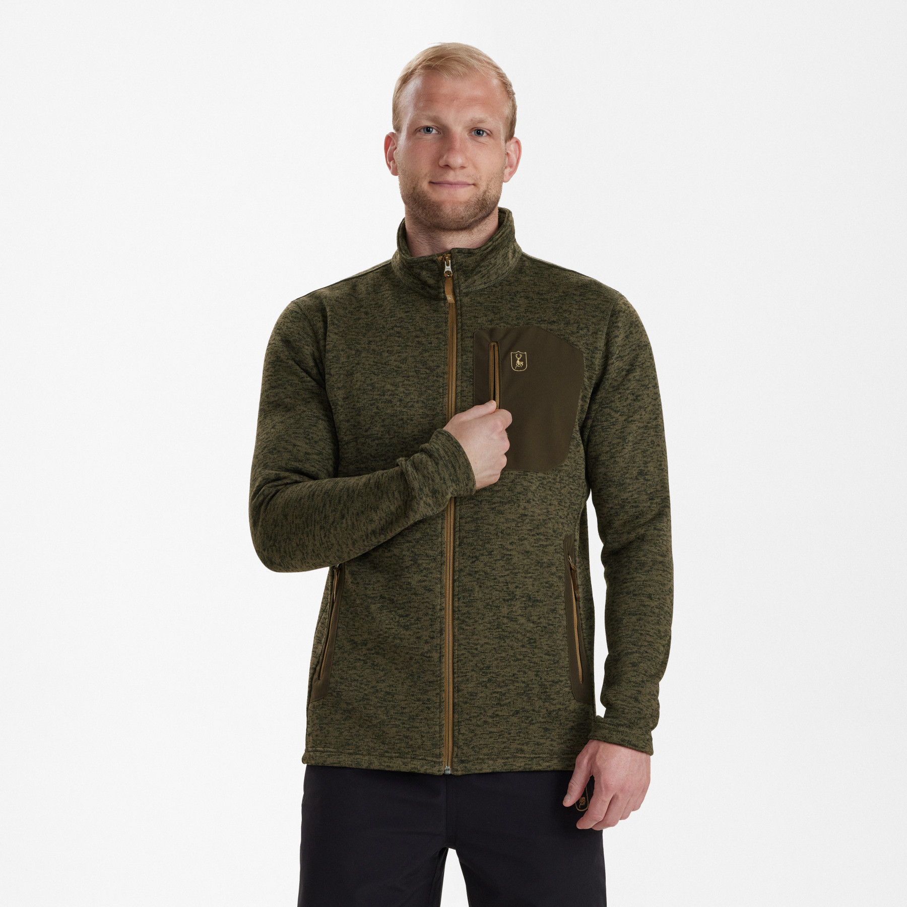 Deerhunter Sarek Strikjakke   Olive Night Melange   S