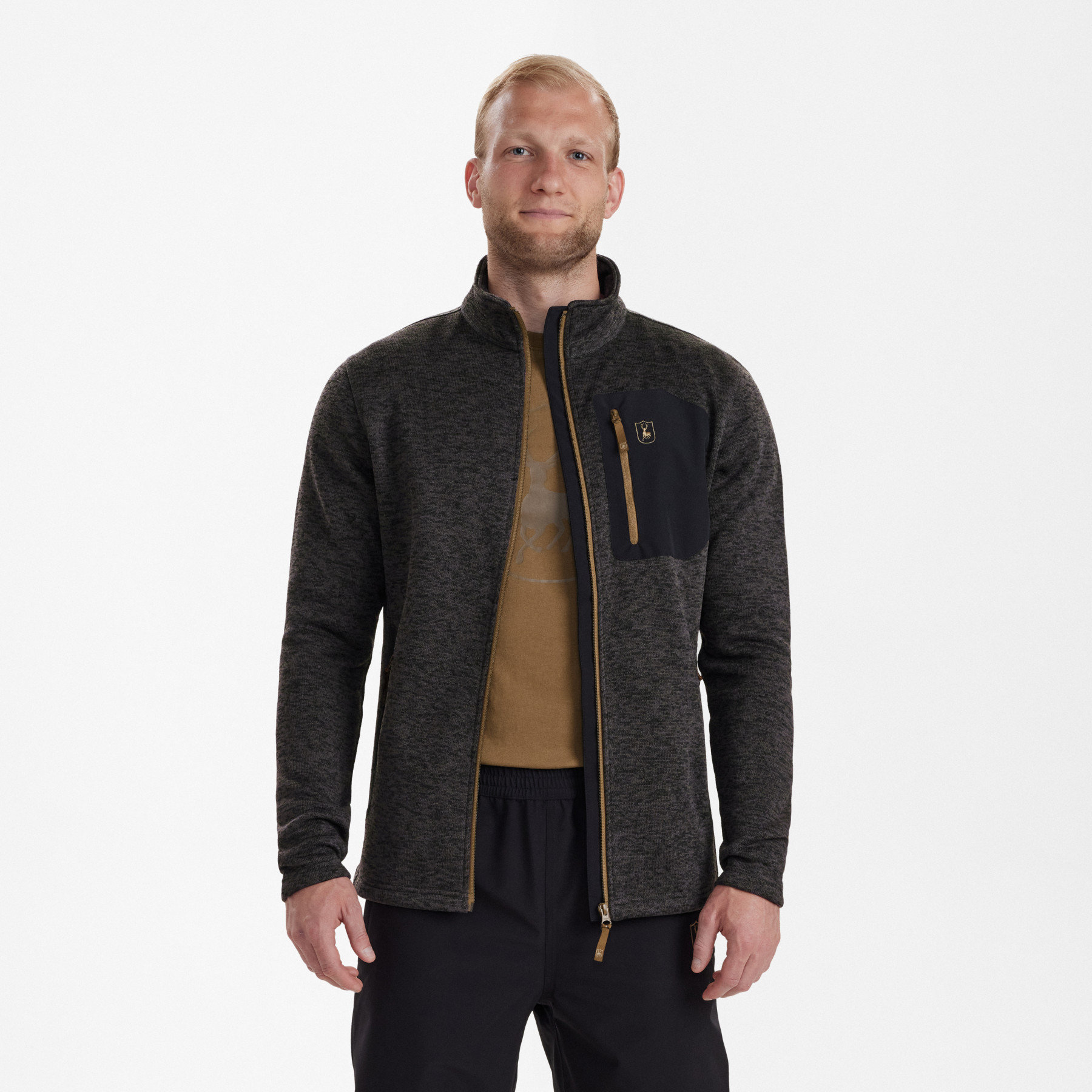 Deerhunter Sarek Strikjakke Dark Grey Melange S