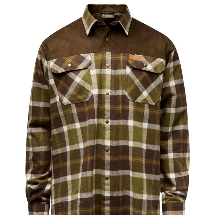 Pinewood Douglas Flannelskjorte Olivegreen Cr White Xl Skjorter