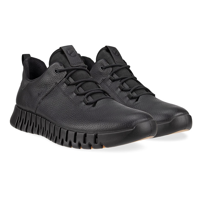 Ecco Gruuv Leather Gtx Herre   Mænd  Black Black    Hverdagssko