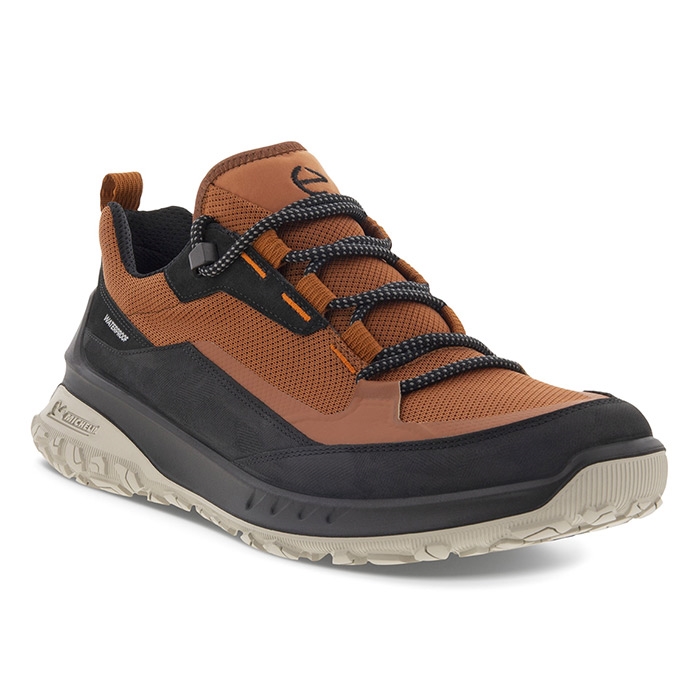 Ecco Ult Trn Waterproof Men  Black Cognac