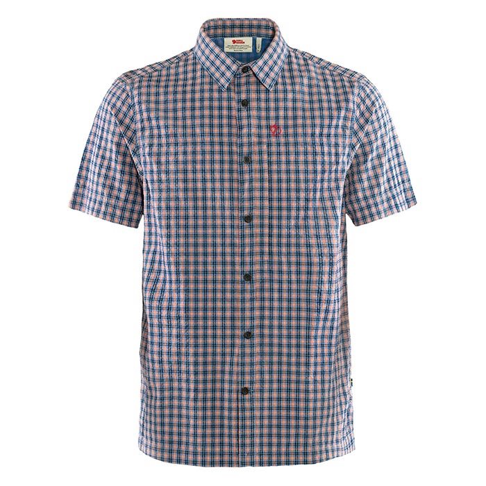 Fj? Llr? Ven Svante Seersucker Ss Skjorte Herre  Navy