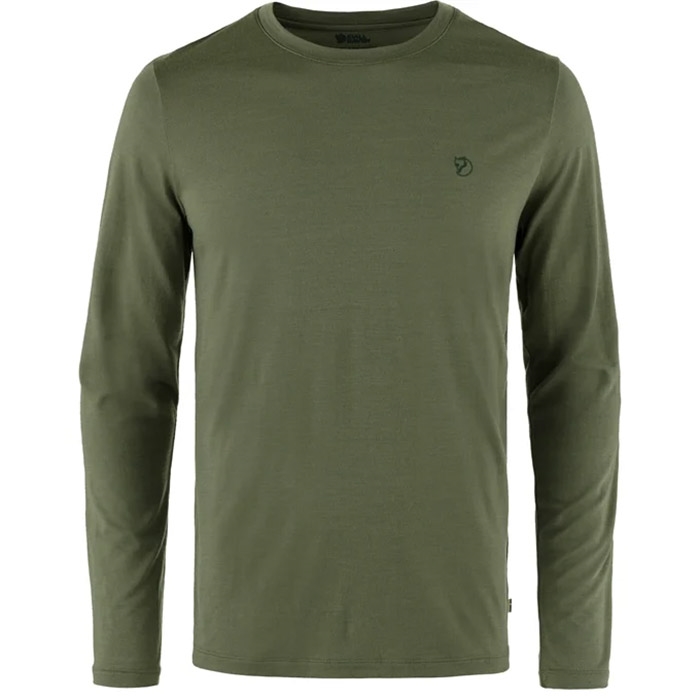 Fj? Llr? Ven Abisko Wool Ls Herre   Mænd Laurel Green L   T Shirt  Polo Shirt
