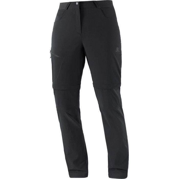 Salomon Wayfarer Zip Off Pants Woman  Black