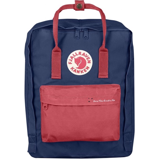 Save The Arctic Fox Kånken  Royal Blue Peach Pink