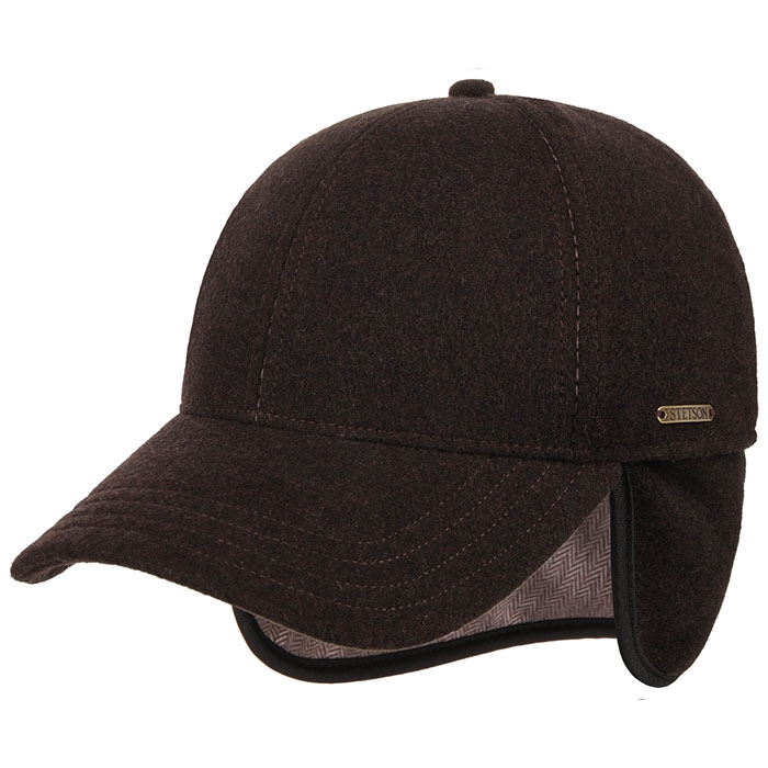 Stetson Cap Wool Cashmere M øreklapper Dark Brown Xl Baseball Cap Kasket